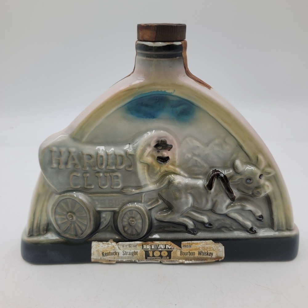 Vintage 1968 Jim Beam Decanter Harolds Club Reno Pappy Smith Regal China 8.5in